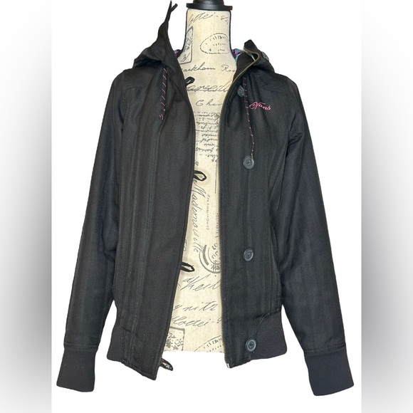 Vans Off the Wall y2k hooded jacket black size S EUC button and zipper closure - Picture 9 of 9